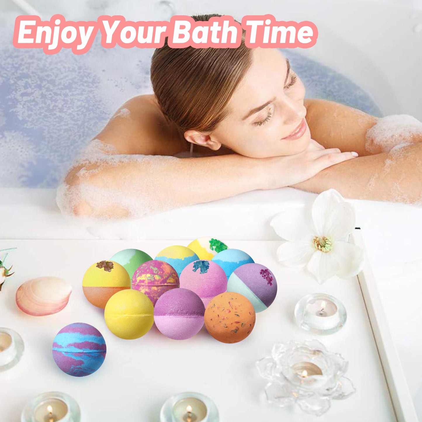 Natural Rose Essential Oils Bombs Skincare Body Spa Fizzy Bubble Bombe