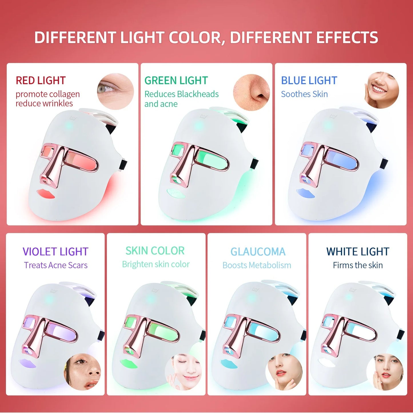 Beauty Tools Beauty Instrument Face Facial Mask Instrument Seven Color Light Photon Rejuvenation Beauty Instrument