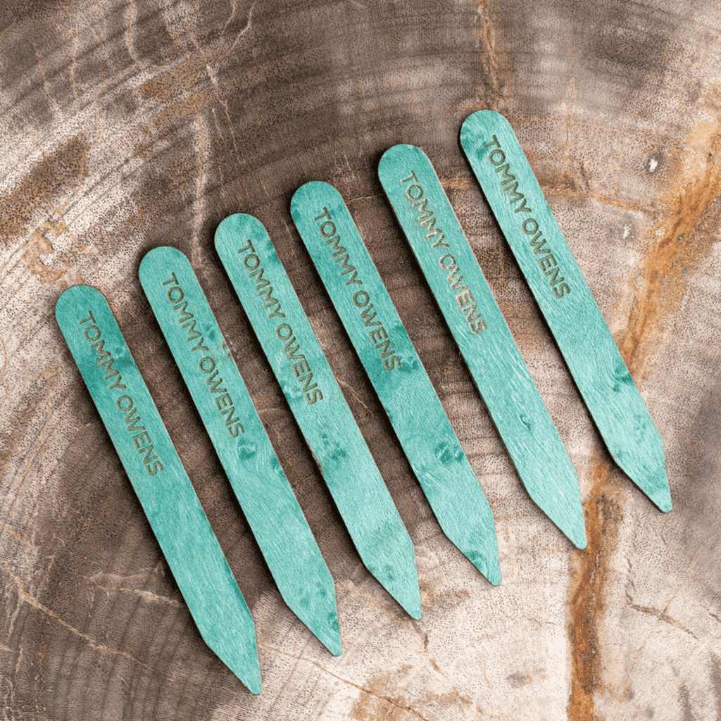 Turquoise Birdseye Maple Collar Stays