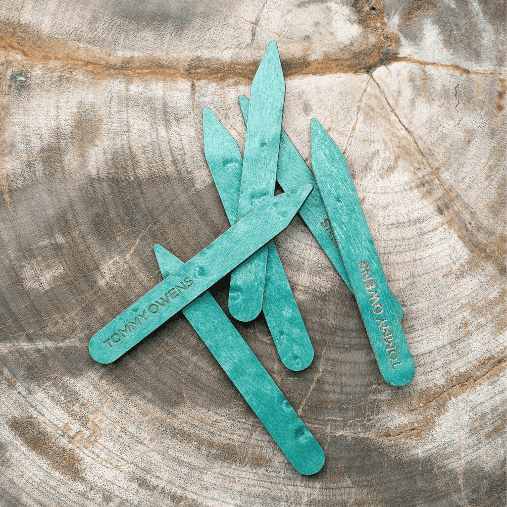 Turquoise Birdseye Maple Collar Stays