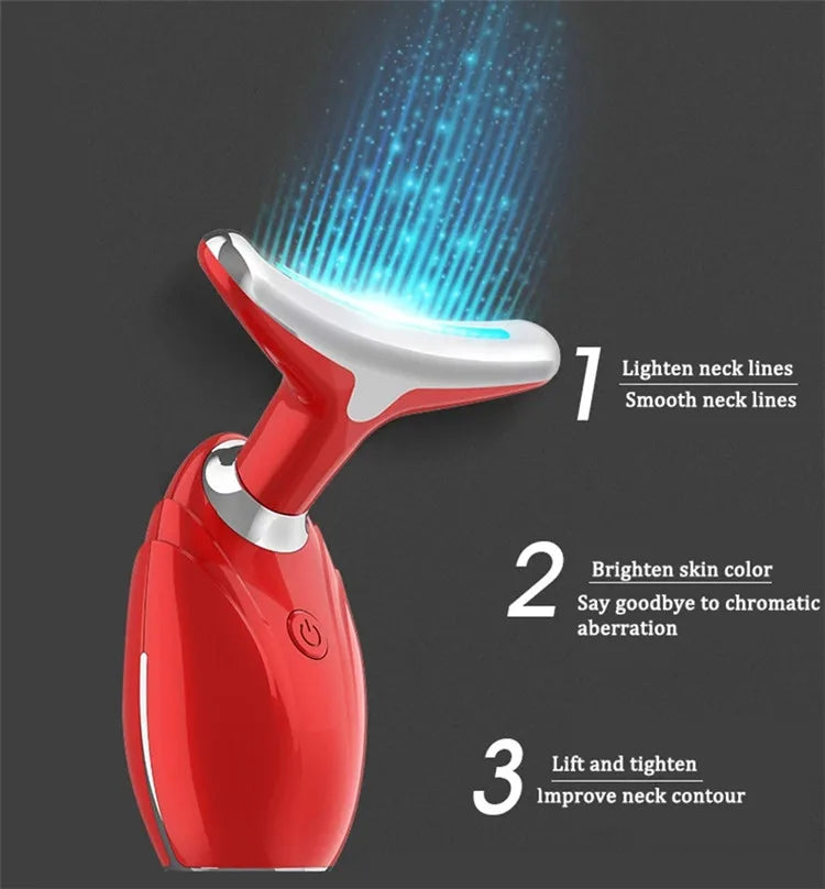 Home Beauty Machine LED Photon Anti Wrinkle EMS Vibration Neck Lift Device Skin Beauty Tools Device Facial Machine Face Massager