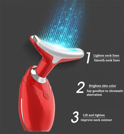 Home Beauty Machine LED Photon Anti Wrinkle EMS Vibration Neck Lift Device Skin Beauty Tools Device Facial Machine Face Massager