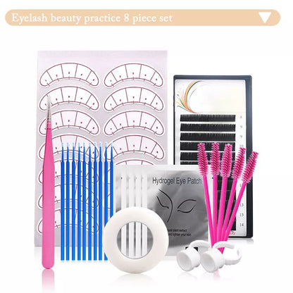 Beauty Makeup Grafting Eyelashes Tool Set for Beginners Practice Planting False Eyelash Extension Training Kits