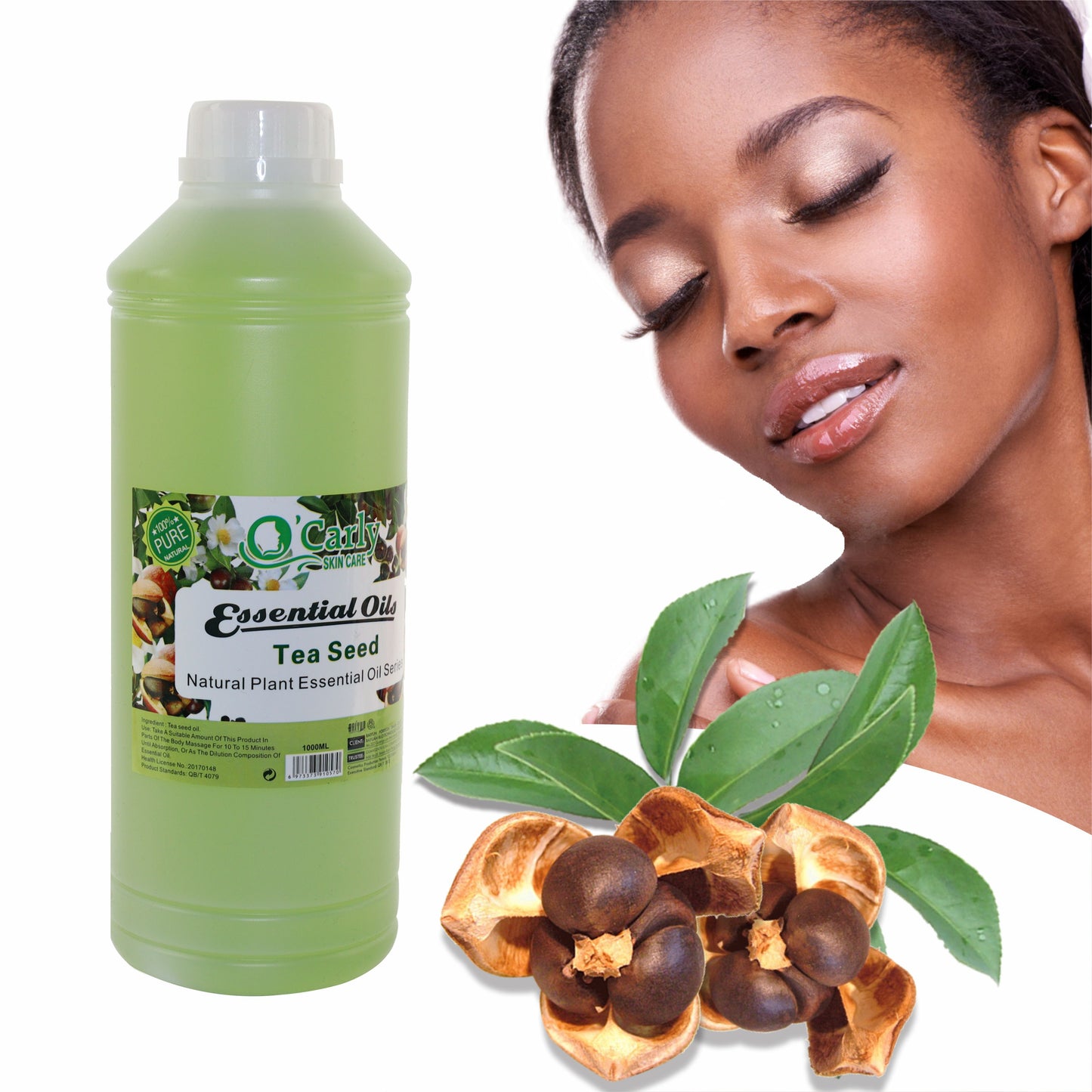 Private Label Skincare Tea Seed Oil Serum Anti Aging Whitening Vitamin C