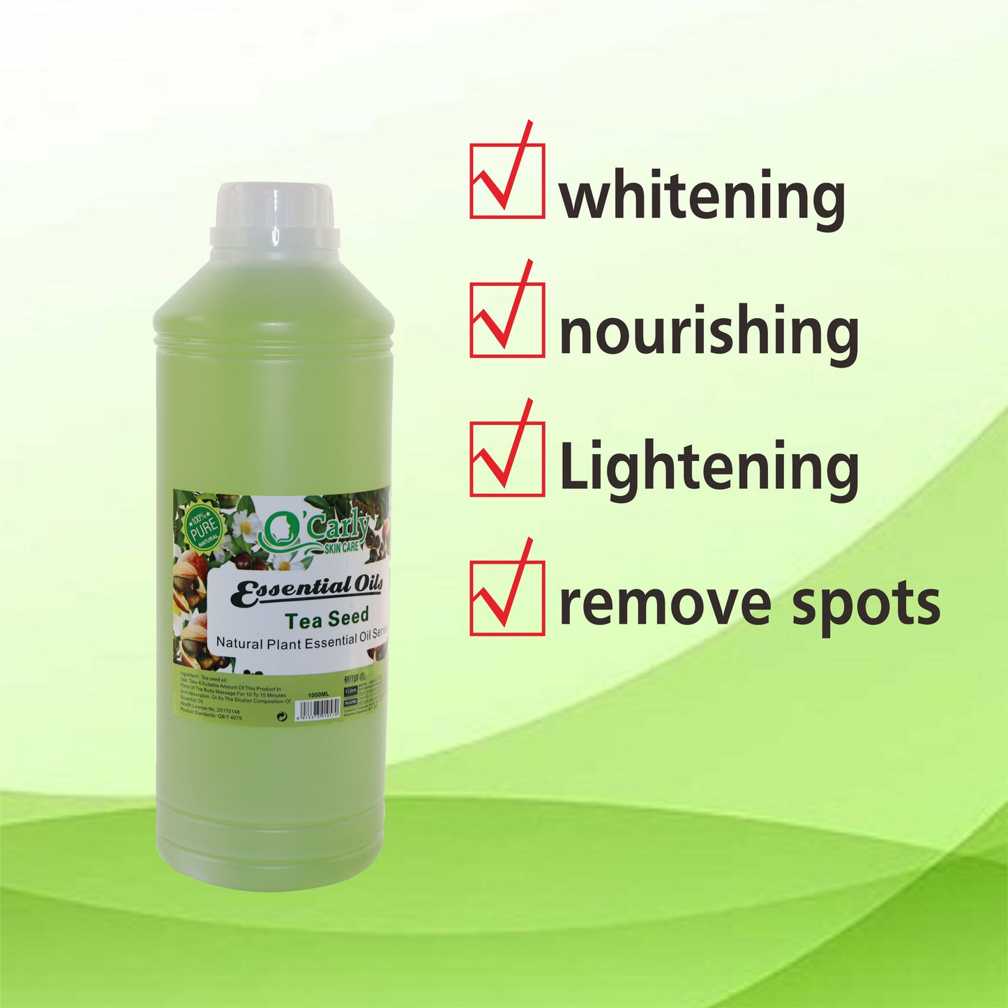 Private Label Skincare Tea Seed Oil Serum Anti Aging Whitening Vitamin C