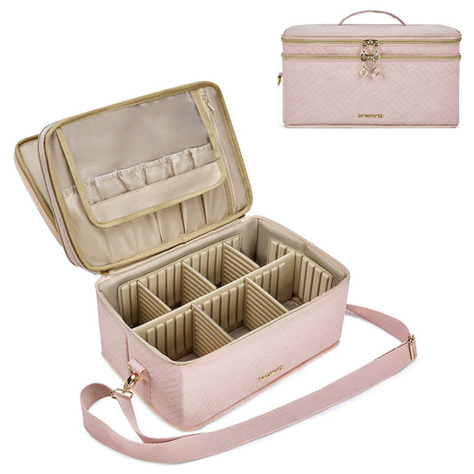 Bagsmart Large Capacity Double Layer Cosmetic Bag Makeup Pouches Cases Travel Women Makeup Organizer Makeup Accessories