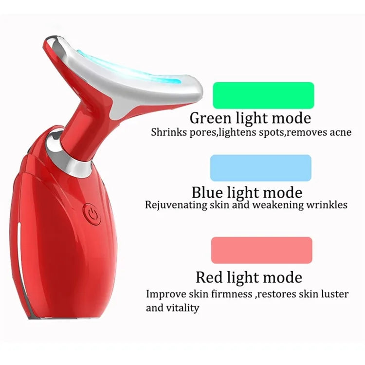 Home Beauty Machine LED Photon Anti Wrinkle EMS Vibration Neck Lift Device Skin Beauty Tools Device Facial Machine Face Massager