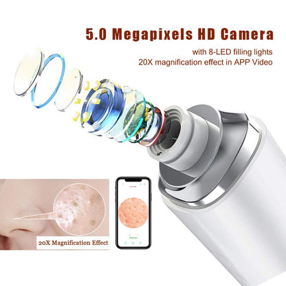Timesiso H100-B 20X Wifi Visual Blackhead Vacuum Portable Face Cleaner Beauty Tool Device Machine With LED