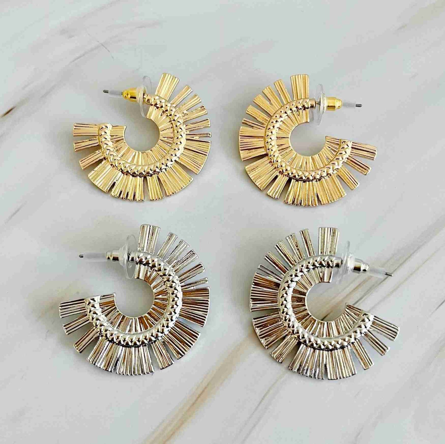 Sunburst Beauty Hoop Earrings