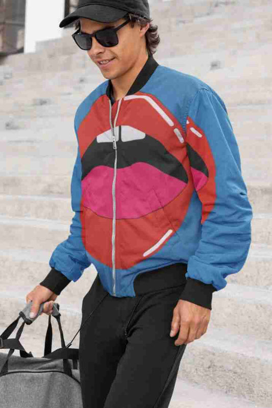 Red Lips Beauty Bomber Jacket

