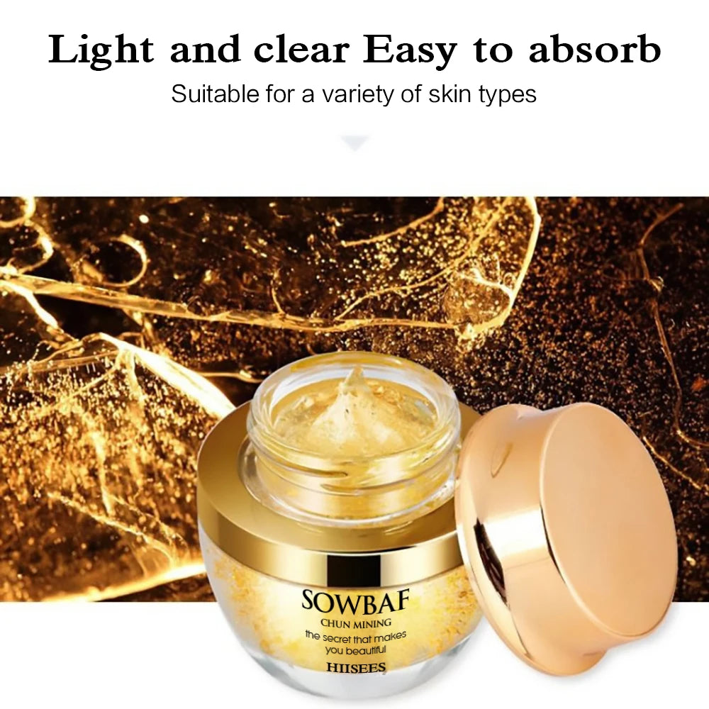 24K Gold Snail Collagen Face Cream Moisturizing Skincare Essential Brightening