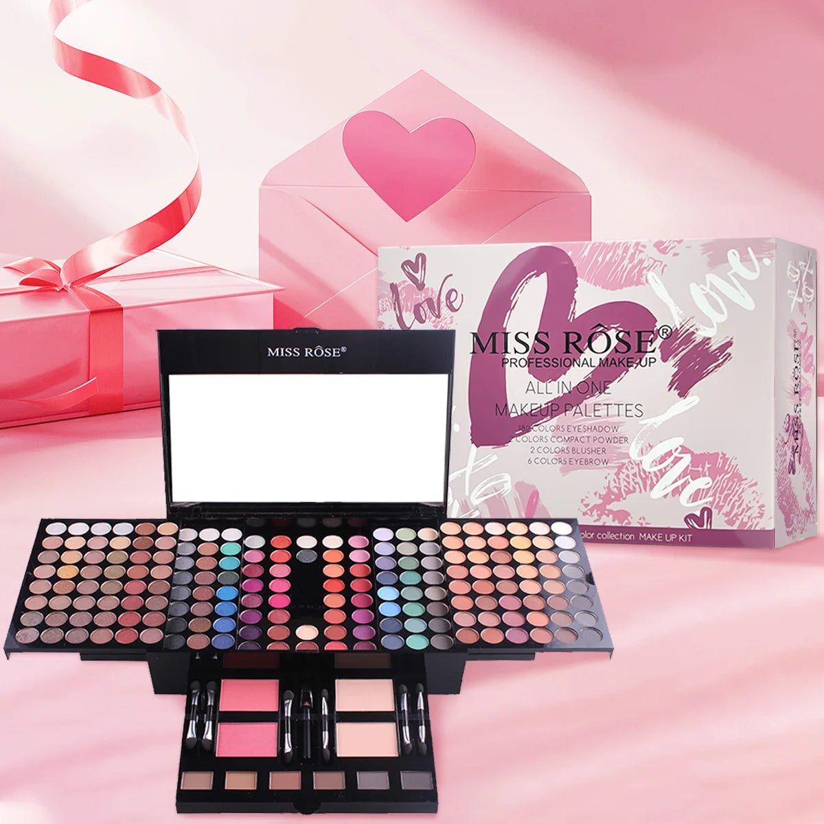 142-Color Eye Shadow, 3-Color Blush, 3-Color Eyebrow Powder Makeup Set