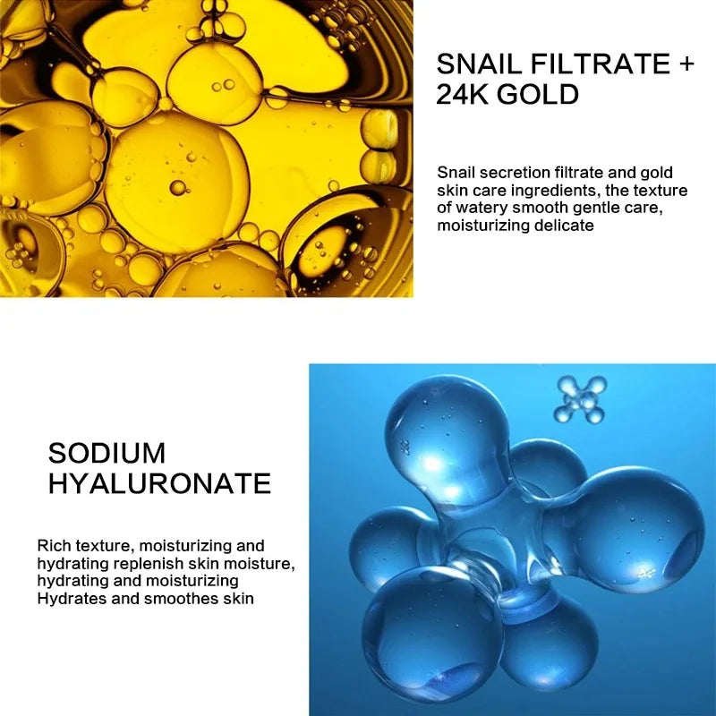 24K Gold Snail Collagen Face Cream Moisturizing Skincare Essential Brightening