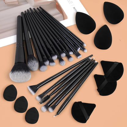 29pcs Makeup Tool Kit 20 Pcs Makeup Brushes+9 Pc Makeup Sponge Air Cushion Powder Puff Finger Puff Set Portable Makeup Tool