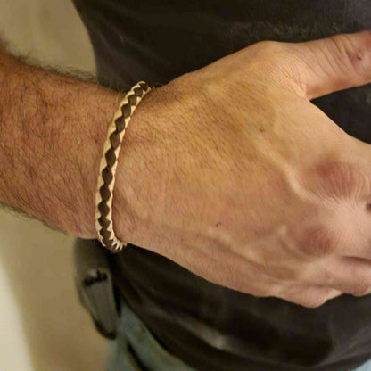 Stainless Steel Weaved Cork Bracelet

