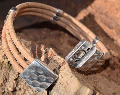 
Men's Cork Bracelet Triple Stylish & Natural Accessory